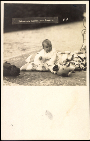 Photo Ak Princess Editha of Bavaria, Toddler, Toy (b/w photo)