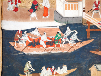 Osakazu Byobu - Japanese eight-panel folding screen (painting)