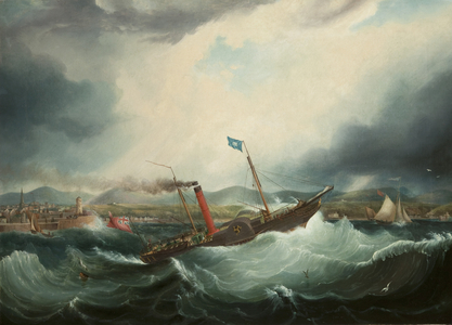 Painting of the Isle of Man Steam Packet Co. vessel 'Mona's Isle', 1835 (oil on canvas)