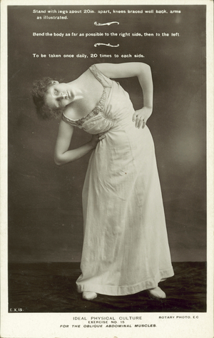 Ideal Physical Culture, Exercise No 15, For the Oblique Abdominal Muscles (b/w photo)