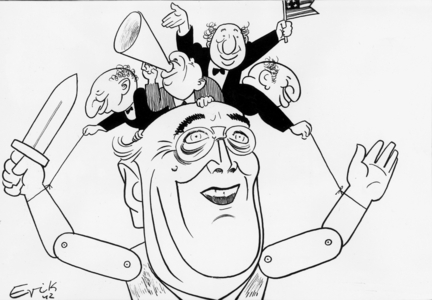 Anti-Semitic caricature, 1942 (b/w photo)