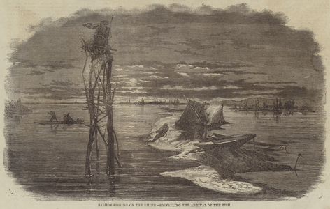 Salmon-Fishing on the Rhine, signalling the Arrival of the Fish (engraving)