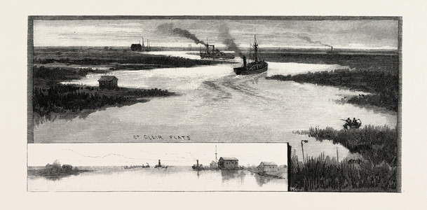 Along the St. Clair Flats, Canada, Nineteenth Century Engraving