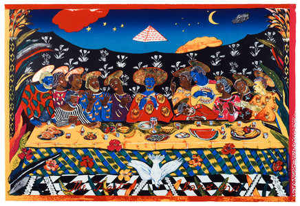 The Last Bar-B-Que, 1988 (colour lithograph and foil collage)