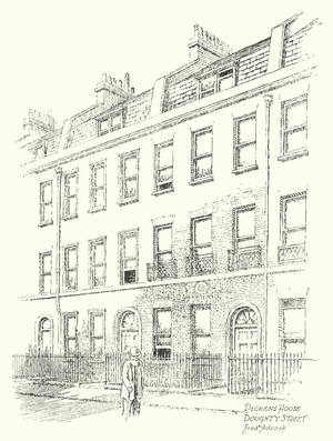 Dickens' House, Doughty Street (litho)