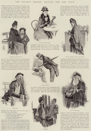 The Holiday Season, waiting for the Train (litho)