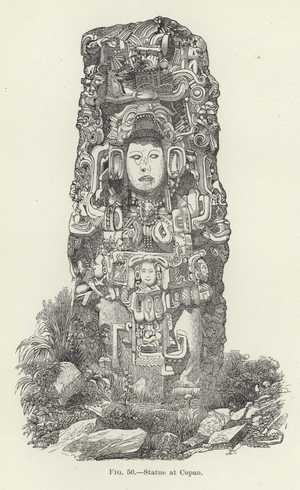 Statue at Copan (engraving)