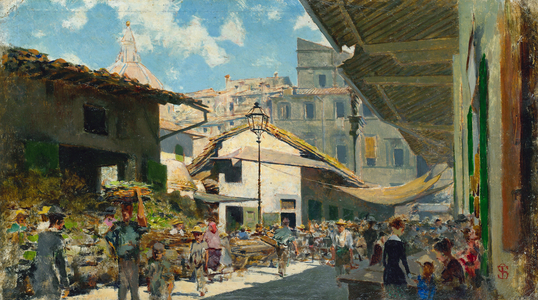Old Market, c.1882-84 (oil on cardboard)