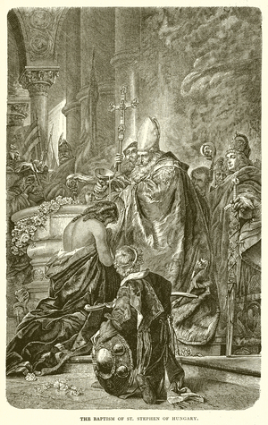 The Baptism of St. Stephen of Hungary (engraving)