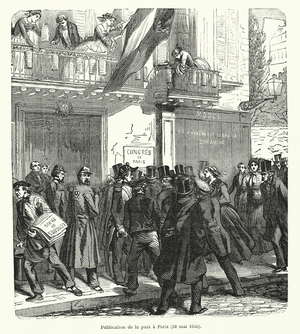 Publication de la paix a Paris, 30 mai 1856 (engraving)