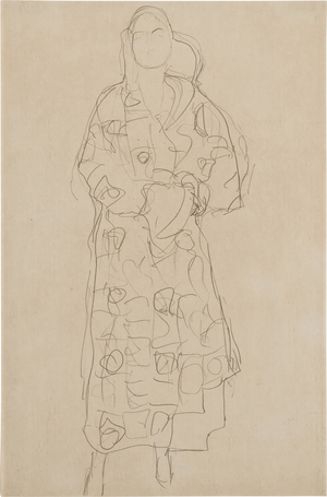 Standing Figure in Ornamented Gown, 1915-16 (pencil on paper)