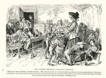 Illustration for Nicholas Nickleby by Charles Dickens (litho)