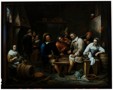 Backgammon Players in an Interior of a Tavern, 1647 (oil on canvas)