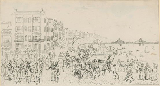 Sketch of the seafront at Brighton (engraving)