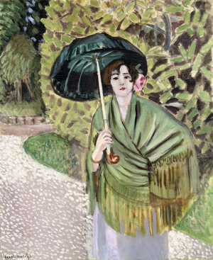 Woman with a Green Sunshade, 1920 (oil on canvas)