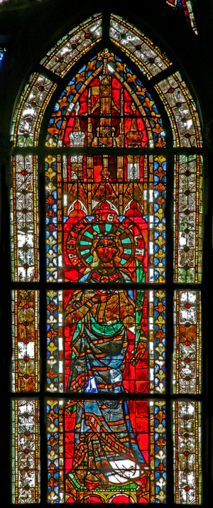 Window w206 depicting St Petronella (stained glass)