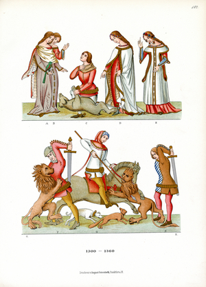Medieval Scenes from Courtly Manuscripts (chromolitho)