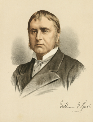 Portrait of Sir William Withey Gull, 1st Baronet of Brook Street (31 December 1816 - 29 January 1890), prominent english physician. 19th century (tinted lithograph)