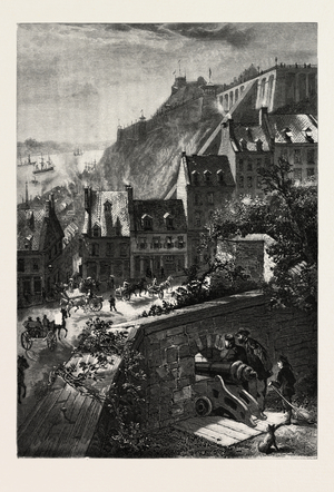 Quebec, a Glimpse from the Old City Wall, Canada, Nineteenth Century Engraving