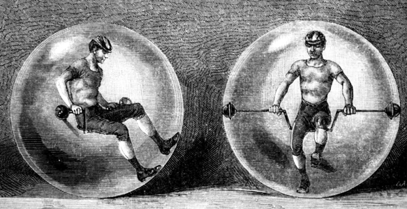 Transparent spherical velocipede