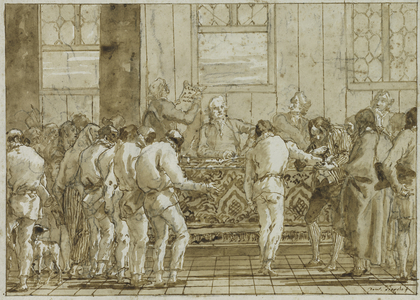 The Trial, c.1790 (pen & ink with wash and chalk over pencil on paper)