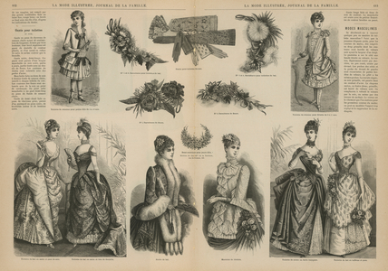 Page from La Mode Illustree, 1885 (engraving)