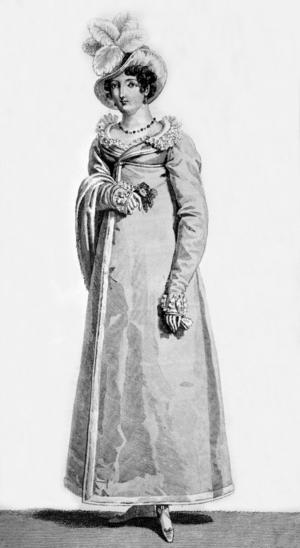 Women's fashion in France, 1815, engraving