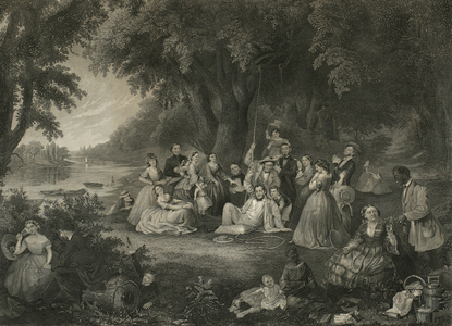 The Picnic on The Fourth of July, c.1864 (mixed method engraving)