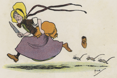 Three Blind Mice (colour litho)