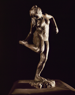 Dancer, looking at her right foot Bronze figure (bronze)