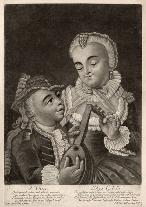 The hearing, Augsburg, c.1760 (engraving)