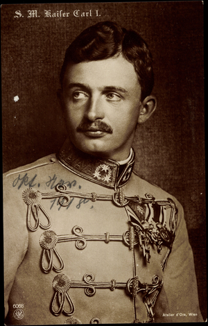 Ak S.M. Kaiser Carl I of Austria, NPG 6068, Husarenuniform (b/w photo)
