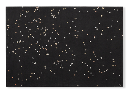 Fortuna 5 (Cygnus, Pegasus, Lyra, Delphinus), 2008 (felt, coins & India ink on wood)