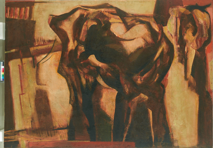 Two Cows, 1961 (oil on board)
