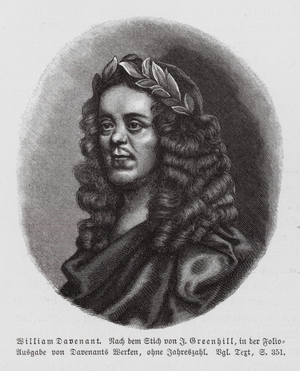 William Davenant, English writer (engraving)