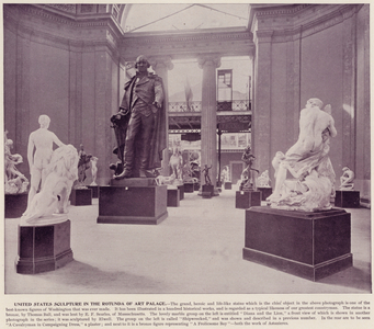 Chicago World's Fair, 1893: United States Sculpture in the Rotunda of Art Palace (b/w photo)