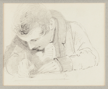 Man writing, 1825 (pencil on paper)