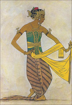 Indonesia: Javanese classical dancer (c.1925) by Tyra Kleen (1874-1951)
