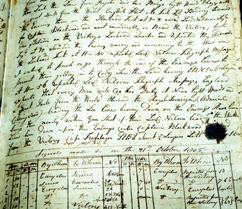 "England expects that every man will do his duty", signal sent from Horatio Nelson from the HMS Victory, 1805 (ink on paper)