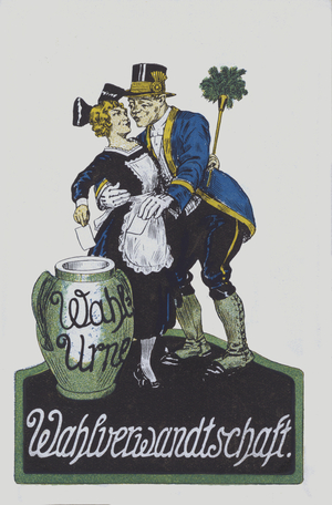 Affinity of voters (colour litho)