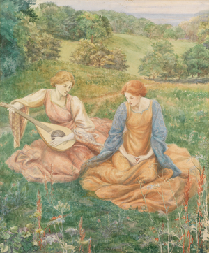 The Lutenist (watercolour)