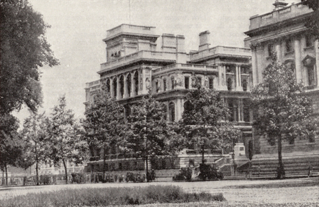 India Office from St James's Park, London (b/w photo)