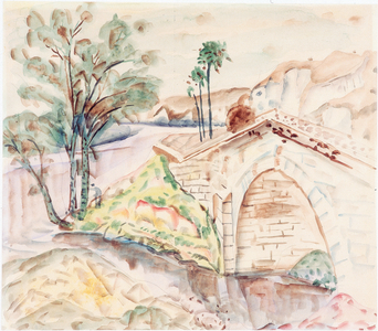 The Bridge (pencil, watercolour on paper)