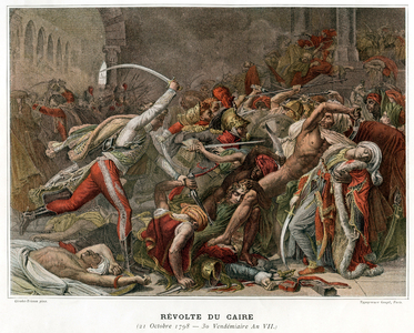 Egyptian campaign (1798-1801): revolt of Cairo, october 21, 1798 (engraving)