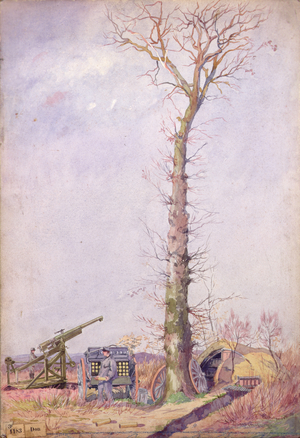 Mounting a 15 millimeter cannon, 1916 (w/c)