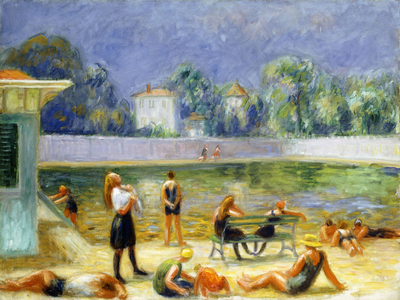 Outdoor Swimming Pool,  (oil on canvas)