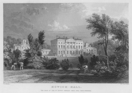 Howick Hall, the seat of Charles Grey, Earl Grey, Premier (engraving)