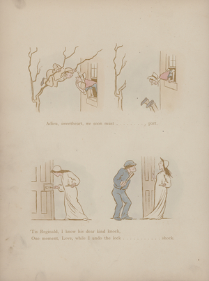 Page from the Humours of Cynicus (coloured engraving)