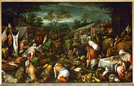 Market scene (painting on canvas)