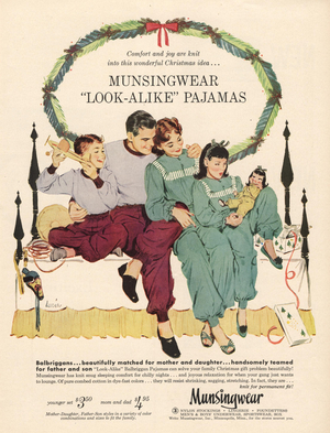 munsingwear pajamas, 1950s (print)